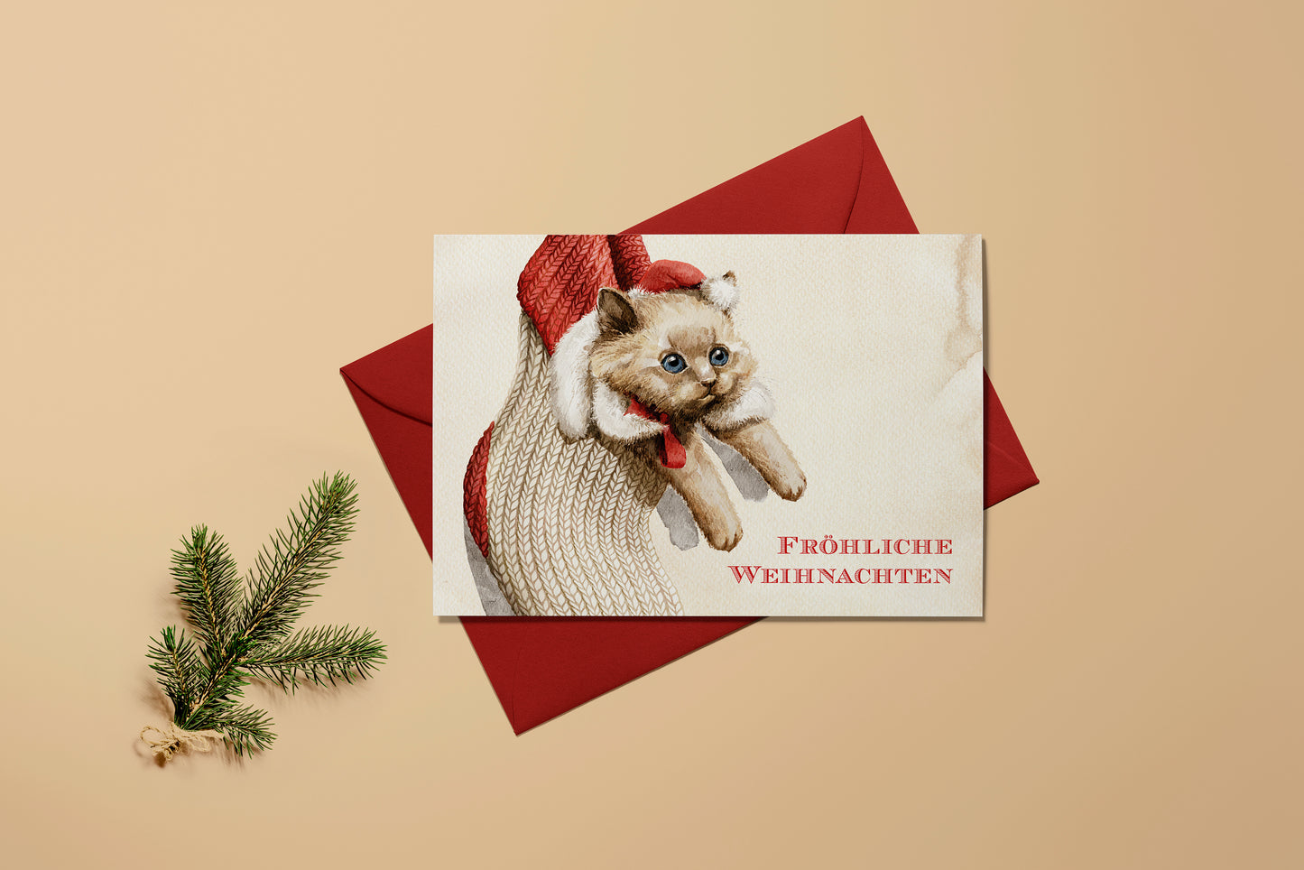 Weihnachtskarten Set | Niedliche Weihnachtstiere Aquarell 2