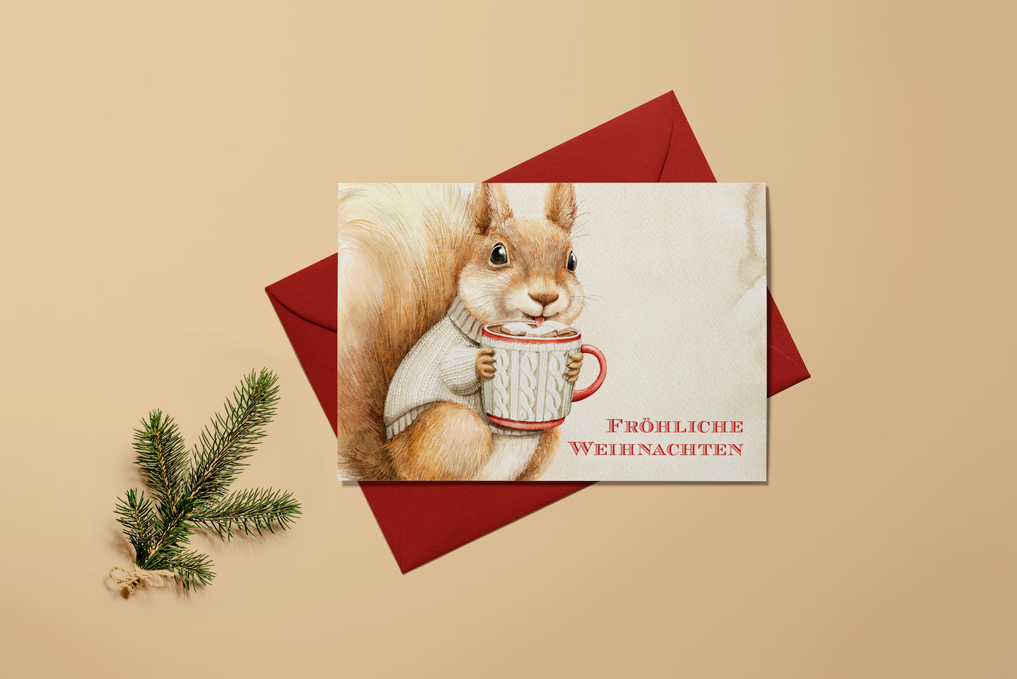 Weihnachtskarten Set | Niedliche Weihnachtstiere Aquarell 2