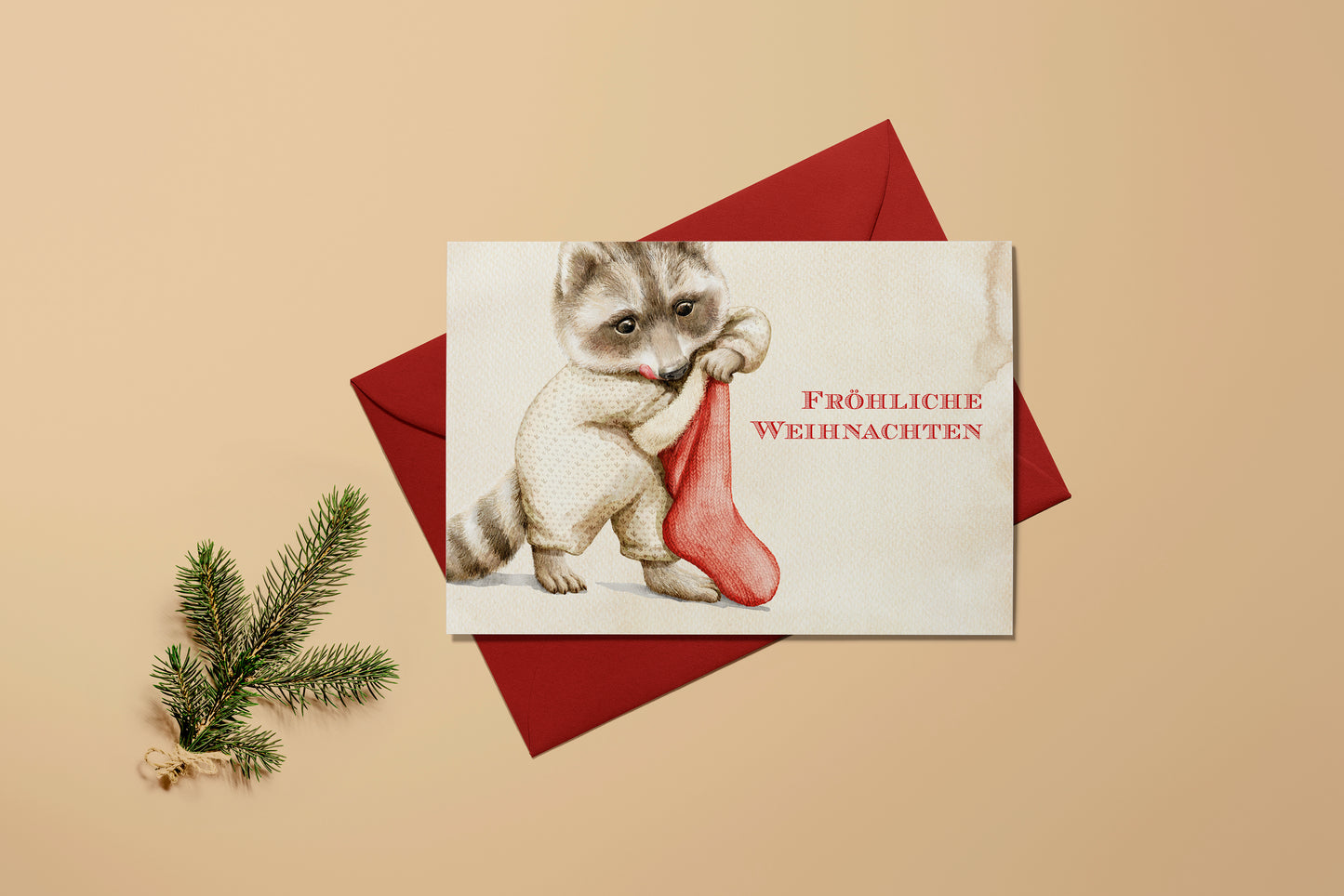 Weihnachtskarten Set | Niedliche Weihnachtstiere Aquarell 2