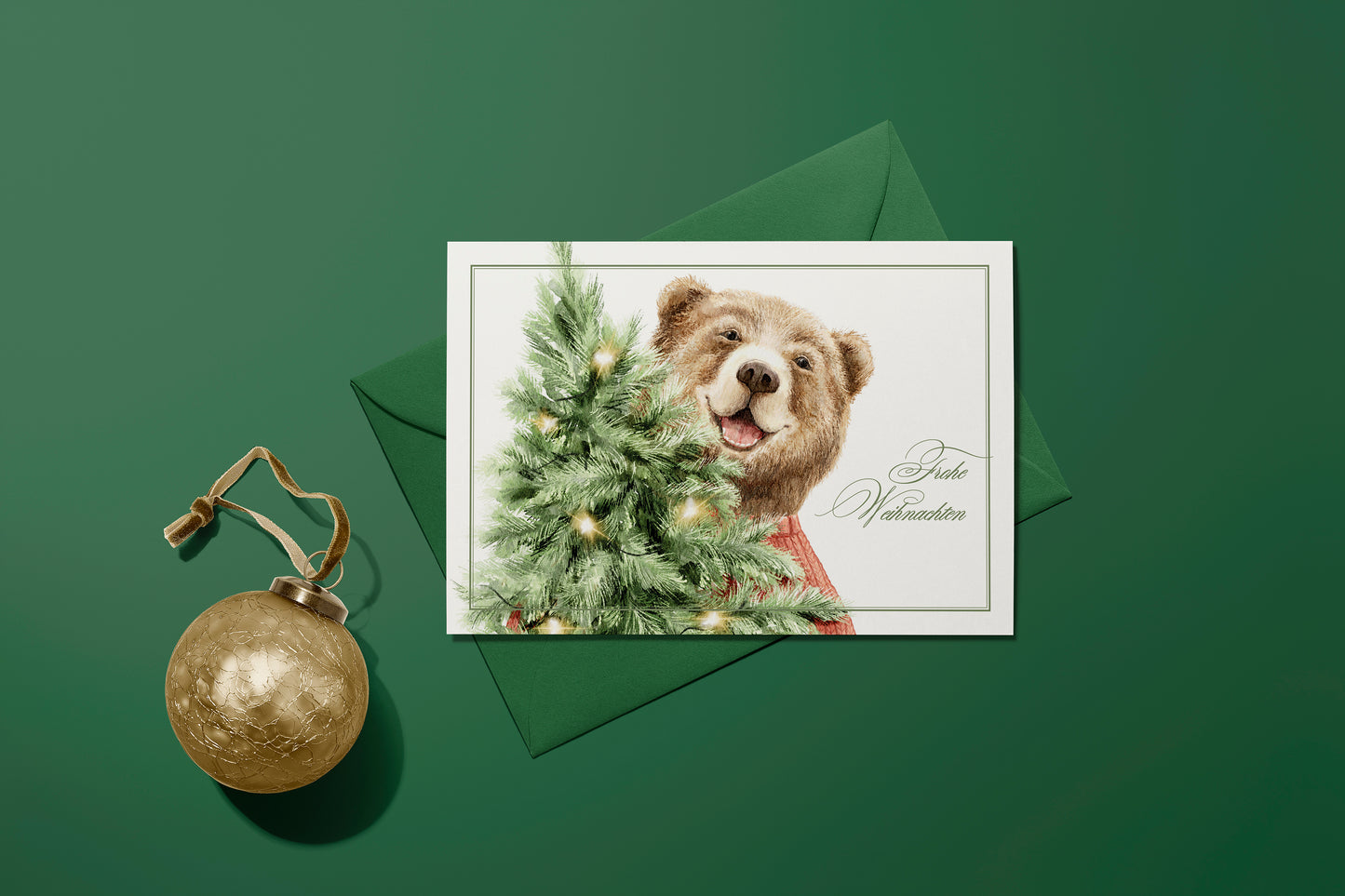 Weihnachtskarten Set | Niedliche Weihnachtstiere Aquarell 3