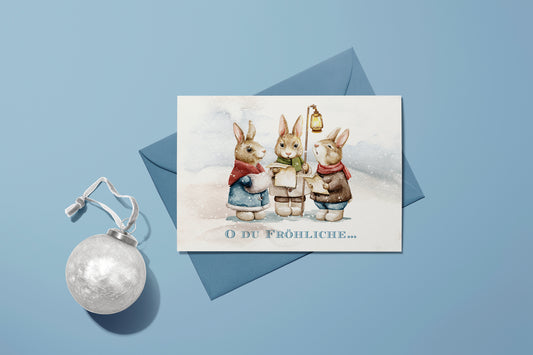 Weihnachtskarten Set | Niedliche Weihnachtstiere Aquarell 3