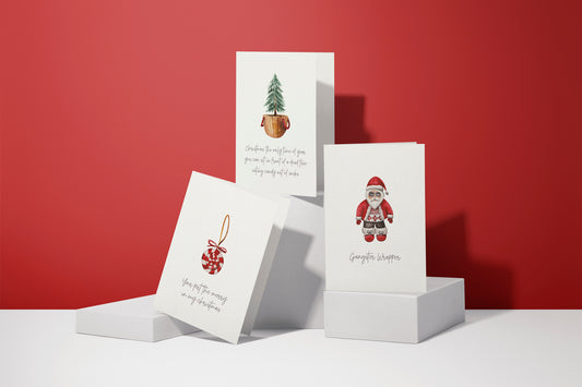 Weihnachtskarten Set | Funny quotes Aquarell