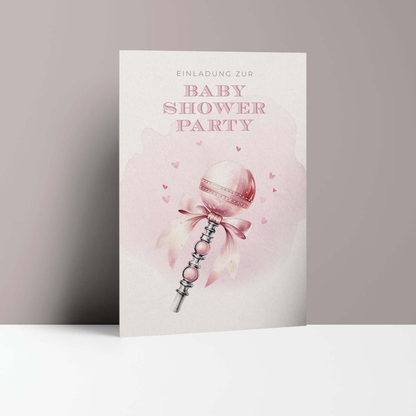 5x/10x Einladungskarten zur Baby Shower Party | Babyparty für Mädchen | Premium-Karton | Große Karte (115mm x 170mm)