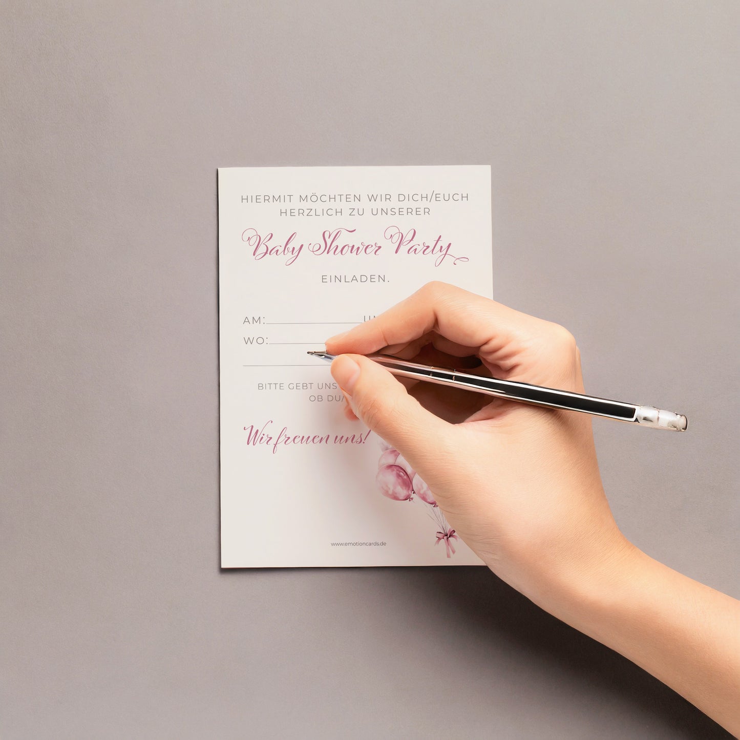 5x/10x Einladungskarten zur Baby Shower Party | Babyparty für Mädchen | Premium-Karton | Große Karte (115mm x 170mm)