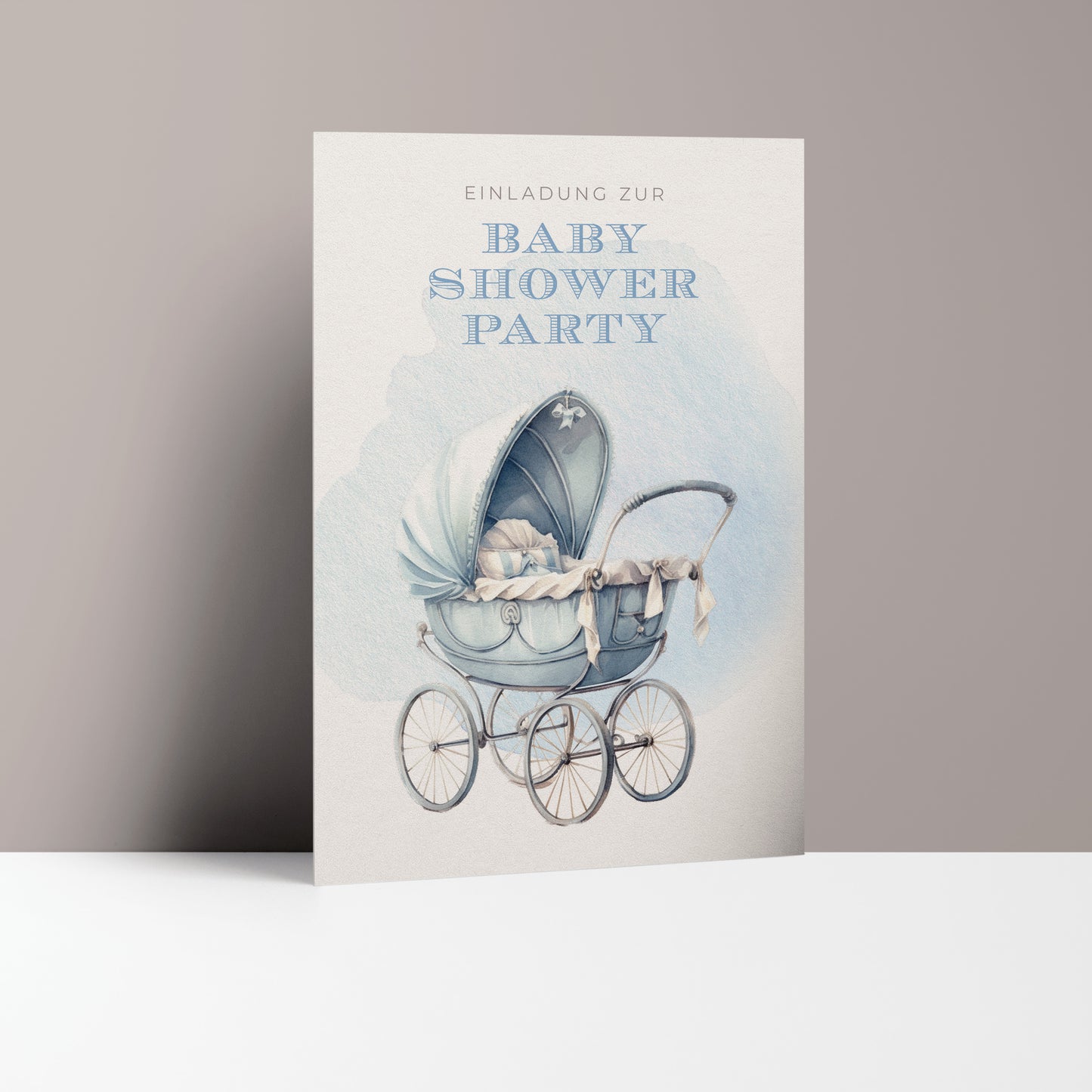 5x/10x Einladungskarten zur Baby Shower Party | Babyparty für Jungen | Premium-Karton | Große Karte (115mm x 170mm)