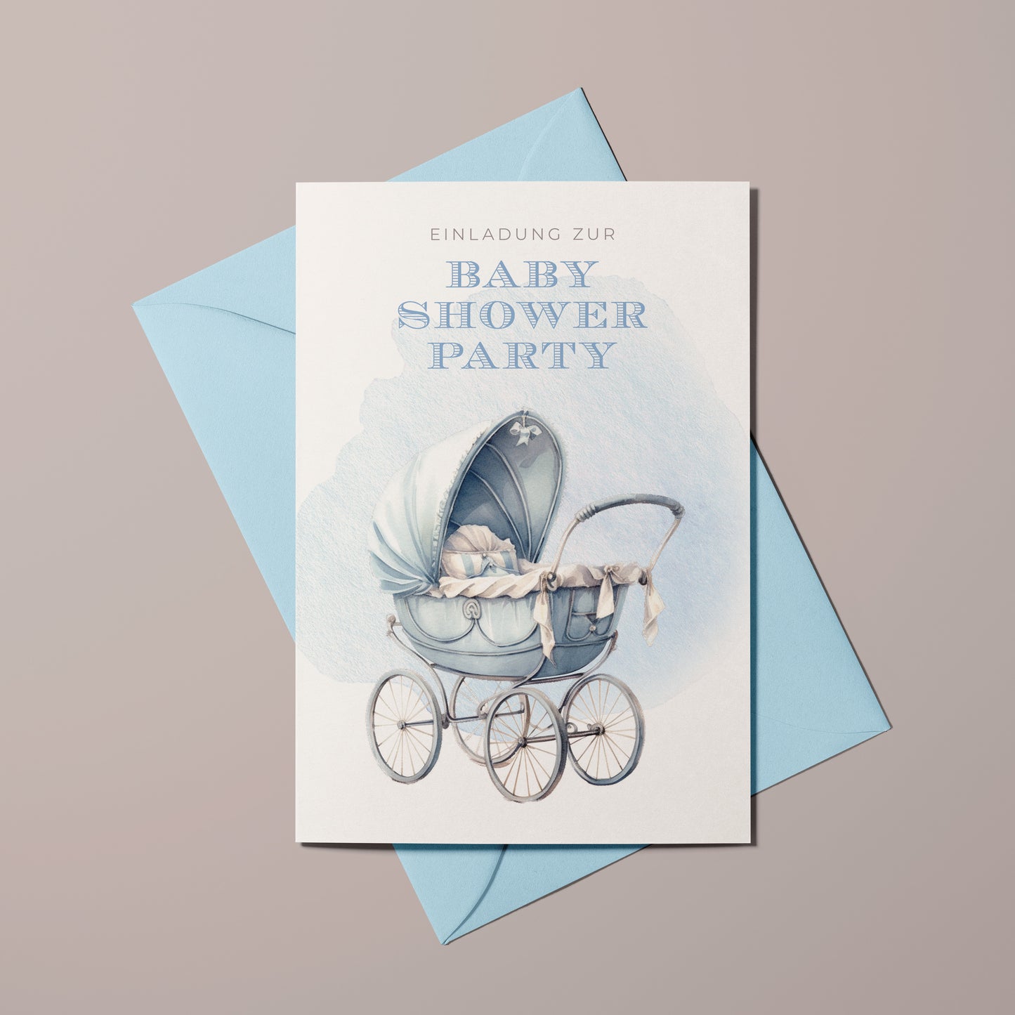 5x/10x Einladungskarten zur Baby Shower Party | Babyparty für Jungen | Premium-Karton | Große Karte (115mm x 170mm)