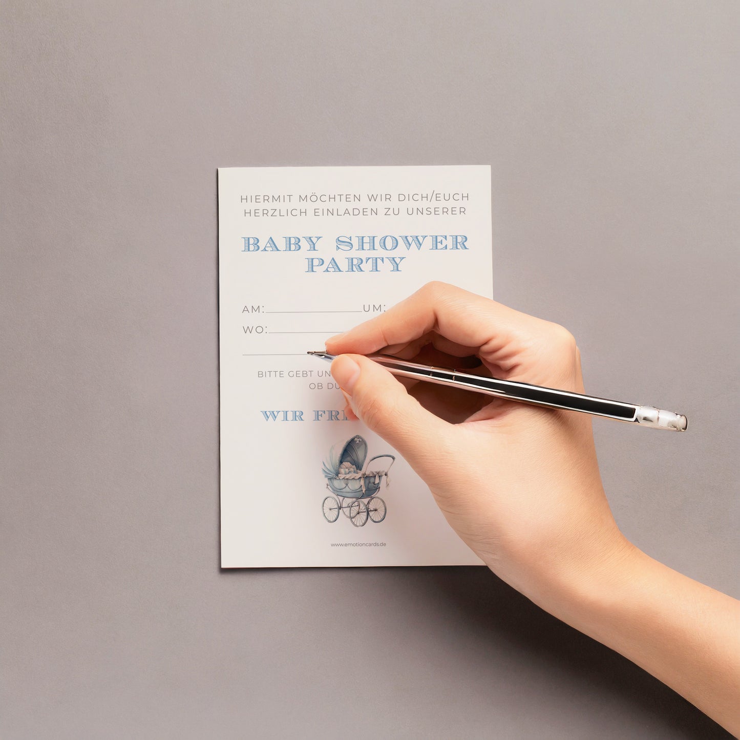 5x/10x Einladungskarten zur Baby Shower Party | Babyparty für Jungen | Premium-Karton | Große Karte (115mm x 170mm)
