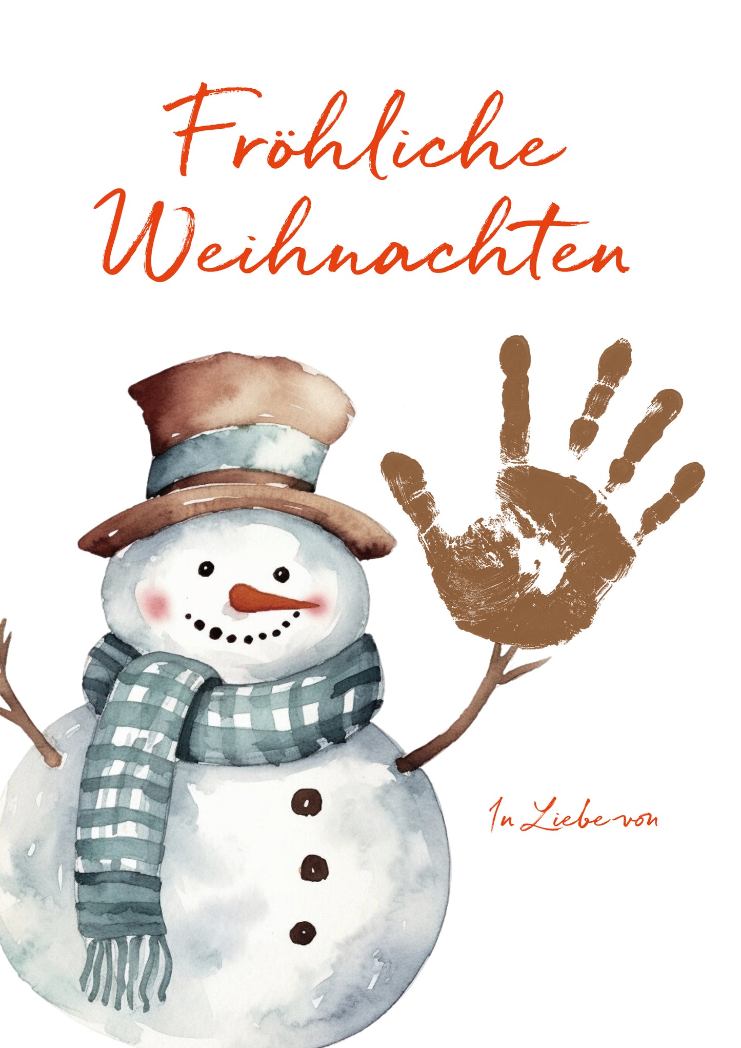 DIY Kinder Handabdruck zu Weihnachten | niedlicher Schneemann
