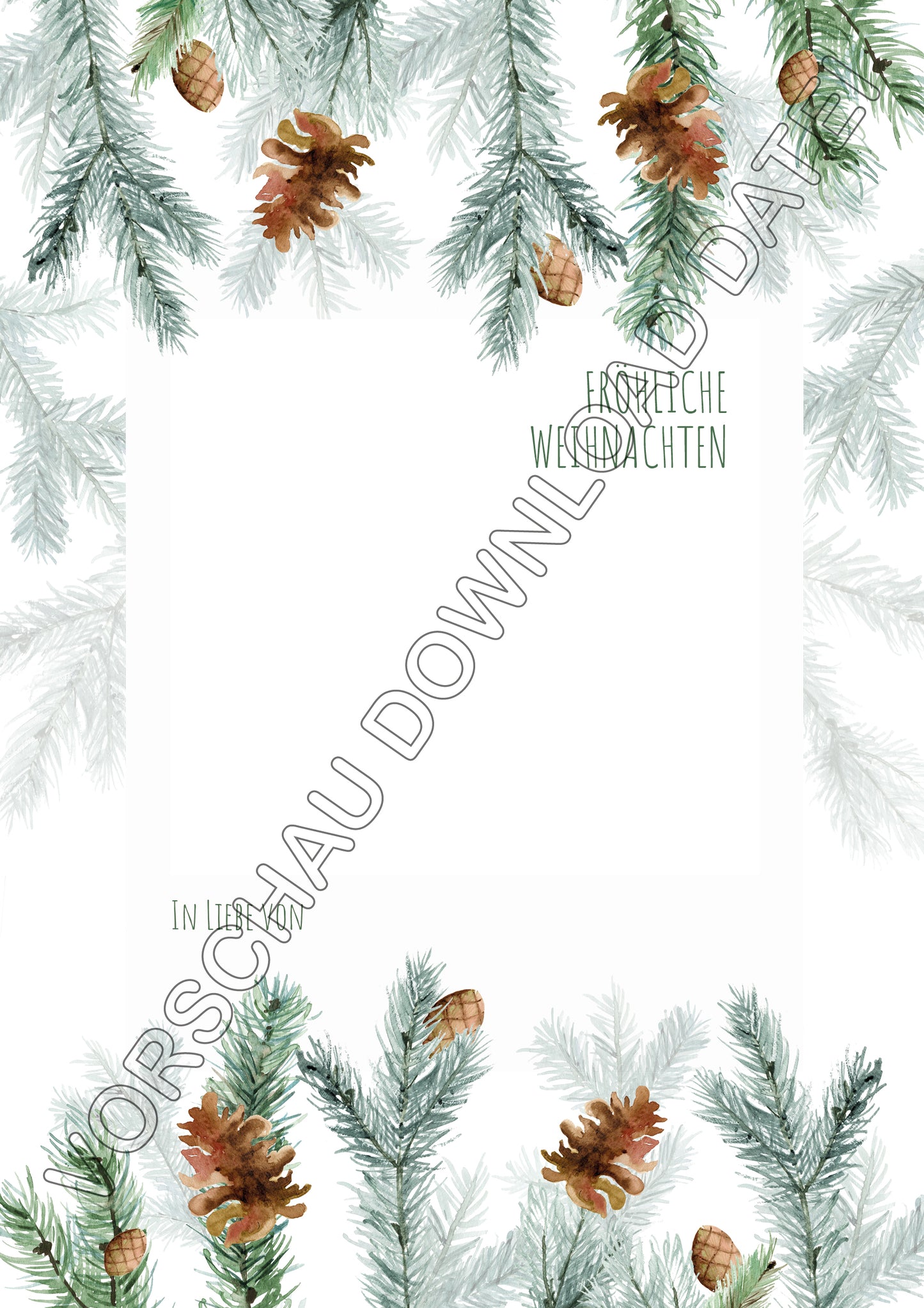 DIY Kinder Handabdruck zu Weihnachten | Fröhliche Weihnachten Zweige & Zapfen