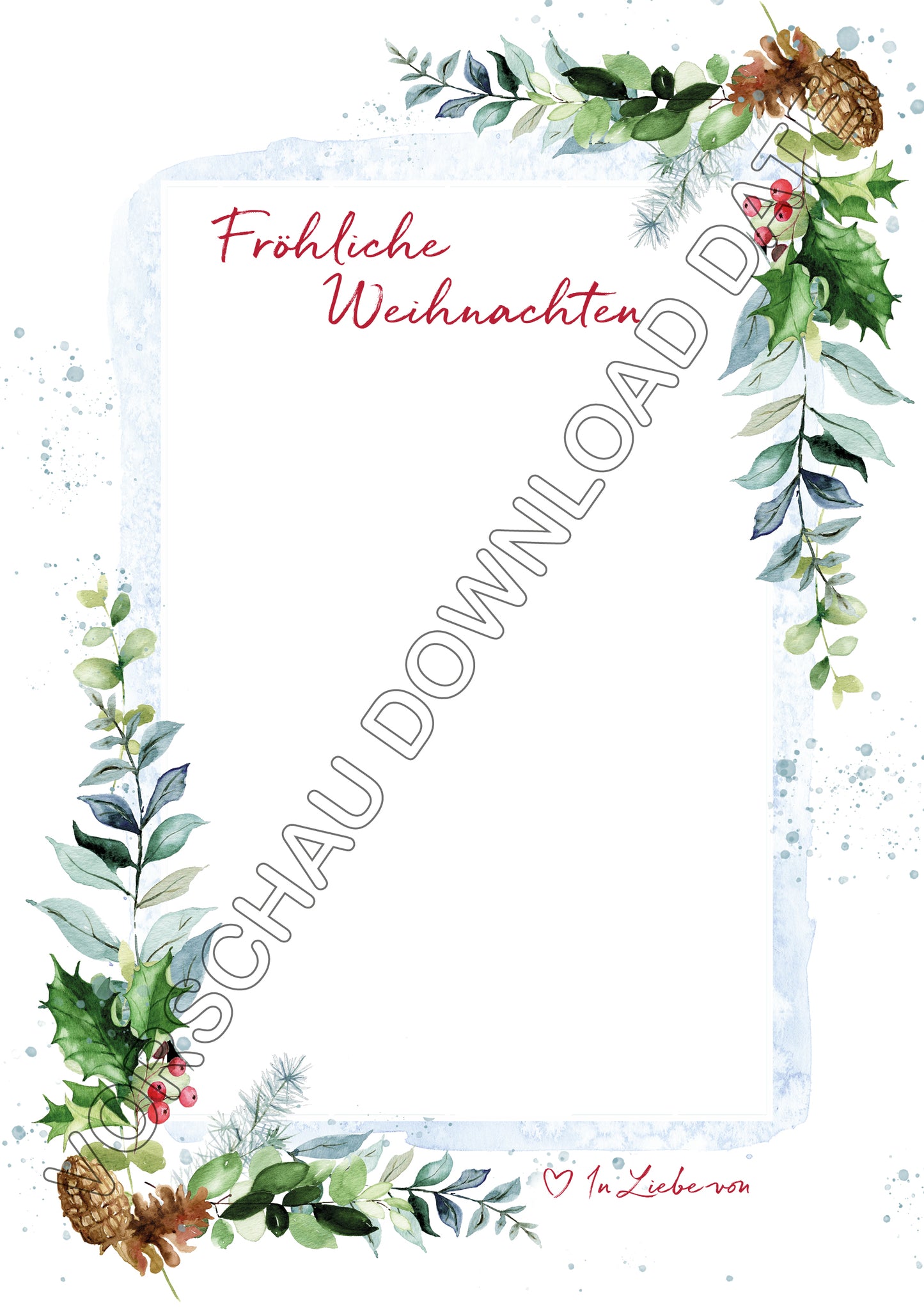 DIY Kinder Handabdruck zu Weihnachten | Fröhliche Weihnachten Stechpalme & Zapfen