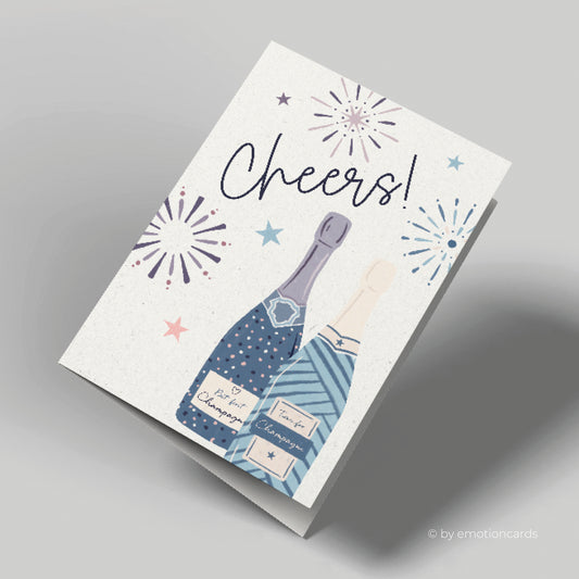 Geburtstagskarte | Cheers! | Zwei Champagnerflaschen