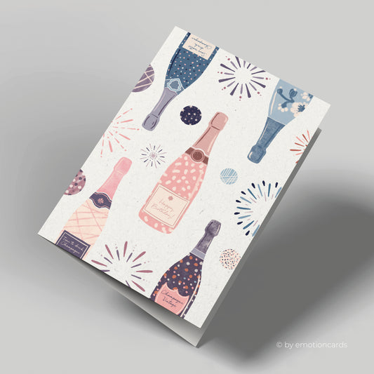 Geburtstagskarte | Only Bottles | Champagnerflaschen