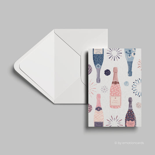 Geburtstagskarte | Only Bottles | Champagnerflaschen
