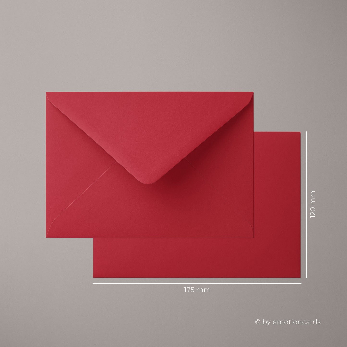 Kuvert Rot | Format DIN B6 (175 x 120 mm) mit spitzer Klappe | Nassklebend