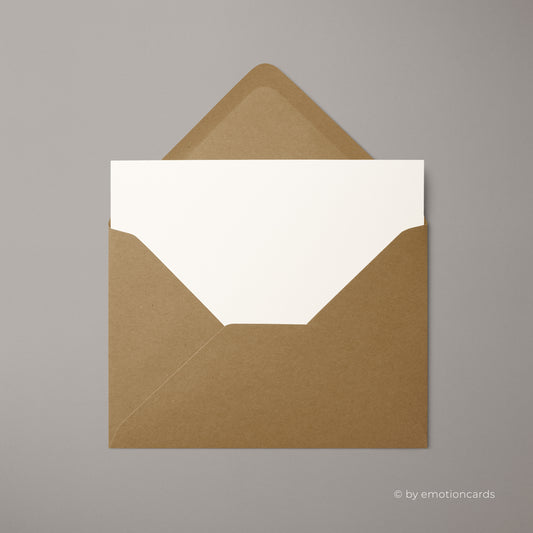 Kraftpapier Kuvert Braun | Format DIN B6 (177 x 125 mm) mit spitzer Klappe | Nassklebend