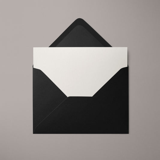 Kuvert Schwarz | Format DIN B6 (175 x 120 mm) mit spitzer Klappe | Nassklebend