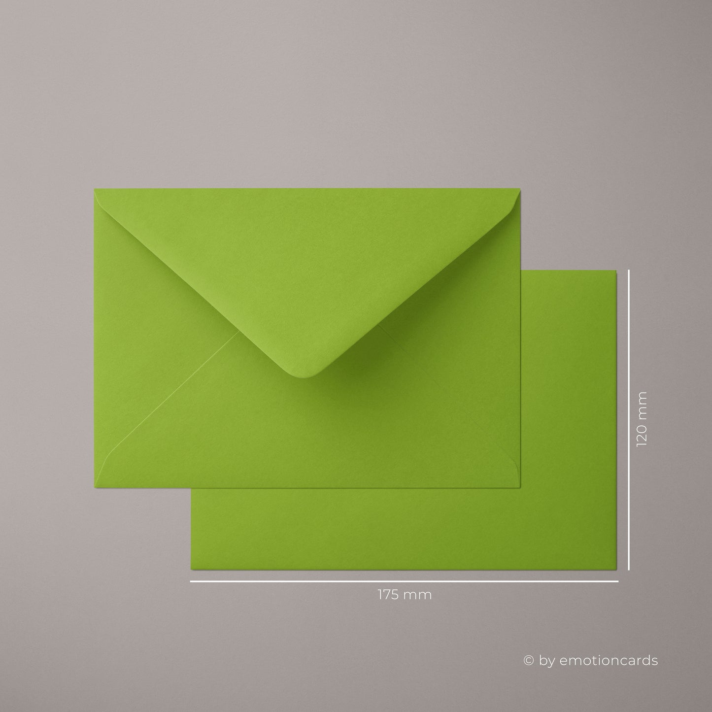 Kuvert Maigrün | Format DIN B6 (175 x 120 mm) mit spitzer Klappe | Nassklebend