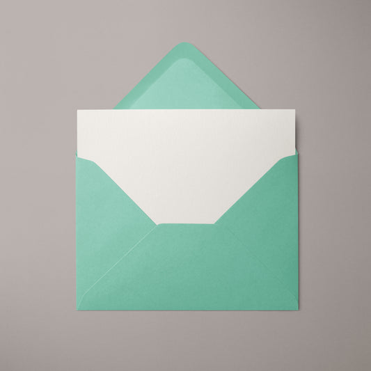 Kuvert Türkis | Format DIN B6 (175 x 120 mm) mit spitzer Klappe | Nassklebend