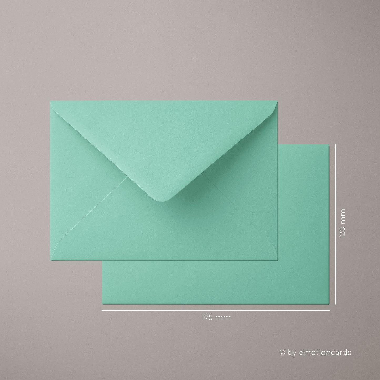 Kuvert Türkis | Format DIN B6 (175 x 120 mm) mit spitzer Klappe | Nassklebend