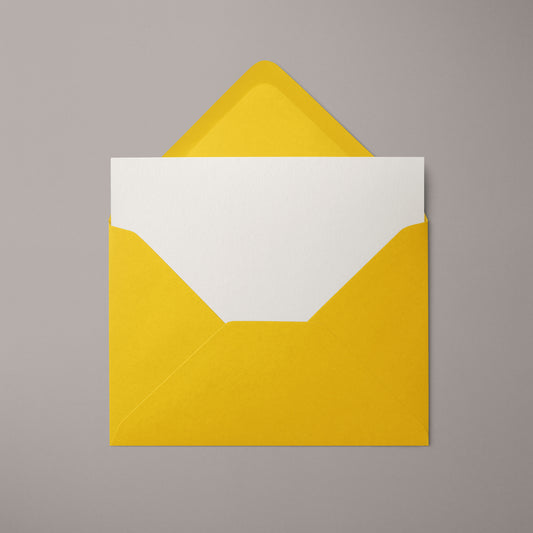 Kuvert Sonnengelb | Format DIN B6 (175 x 120 mm) mit spitzer Klappe | Nassklebend