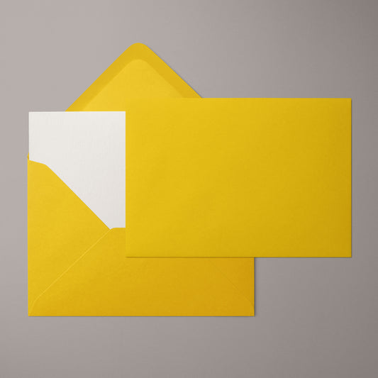 Kuvert Sonnengelb | Format DIN B6 (175 x 120 mm) mit spitzer Klappe | Nassklebend