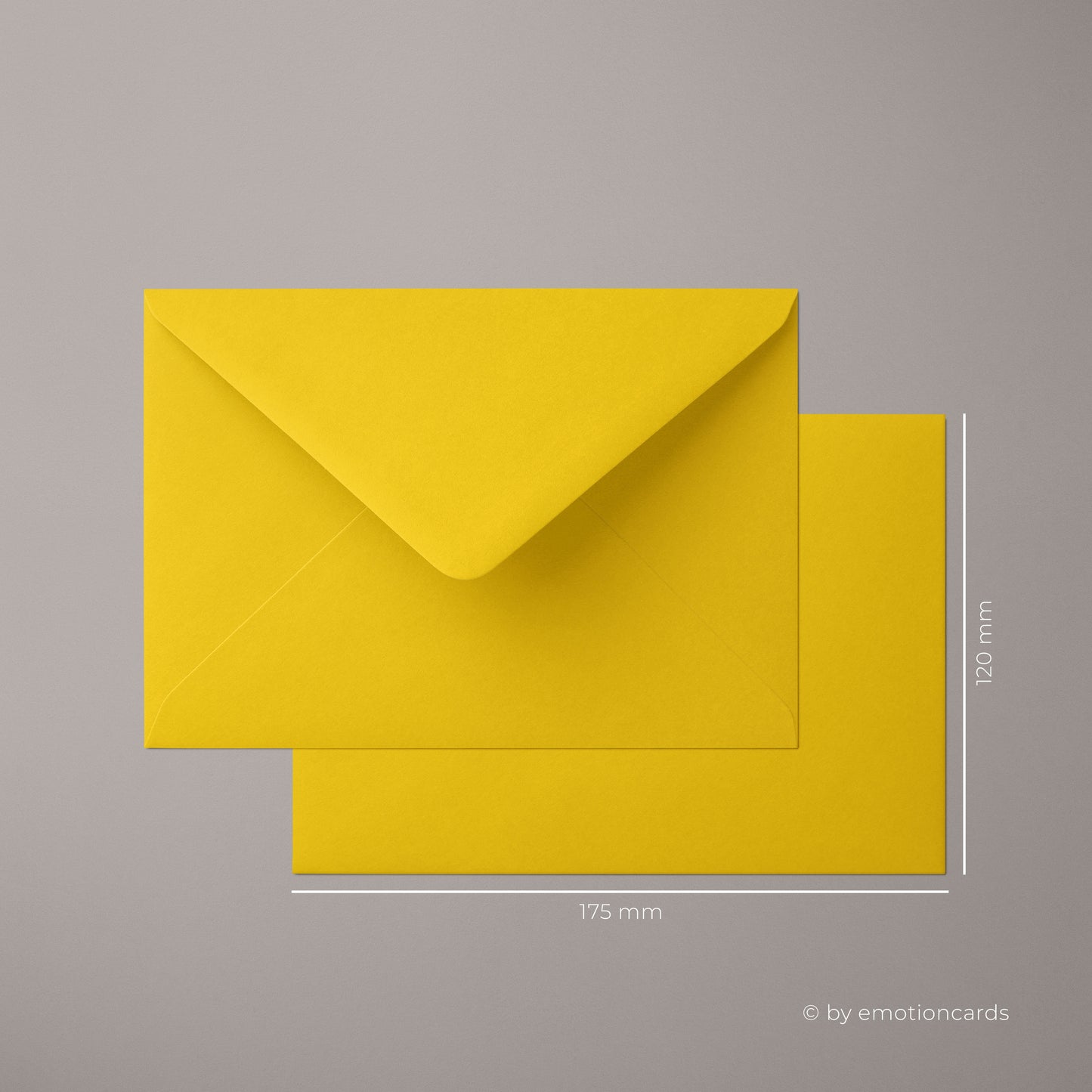 Kuvert Sonnengelb | Format DIN B6 (175 x 120 mm) mit spitzer Klappe | Nassklebend