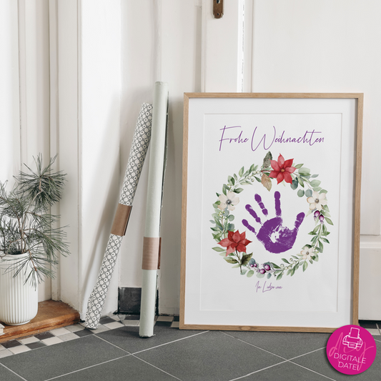 DIY Kinder Handabdruck zu Weihnachten | Frohe Weihnachten
