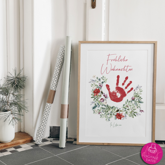 DIY Kinder Handabdruck zu Weihnachten | Fröhliche Weihnachten