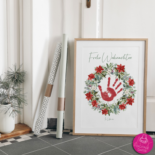 DIY Kinder Handabdruck zu Weihnachten | Fröhliche Weihnachten 2