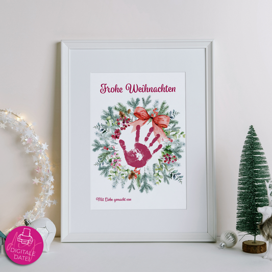 DIY Kinder Handabdruck zu Weihnachten | Frohe Weihnachten 2