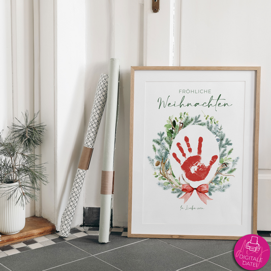 DIY Kinder Handabdruck zu Weihnachten | Fröhliche Weihnachten 3