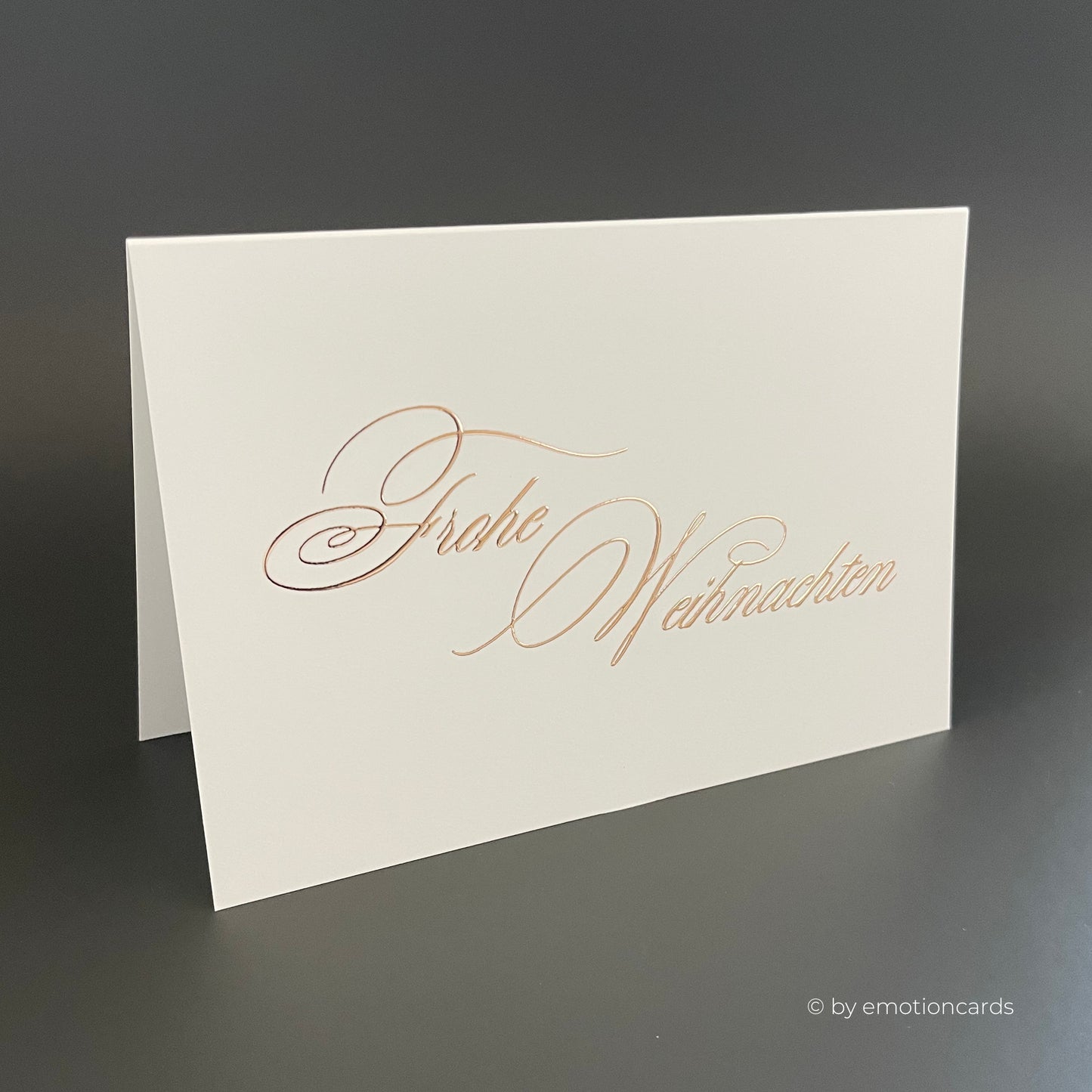 Weihnachtskarte Heißfolie rosé | Frohne Weihnachten elegant