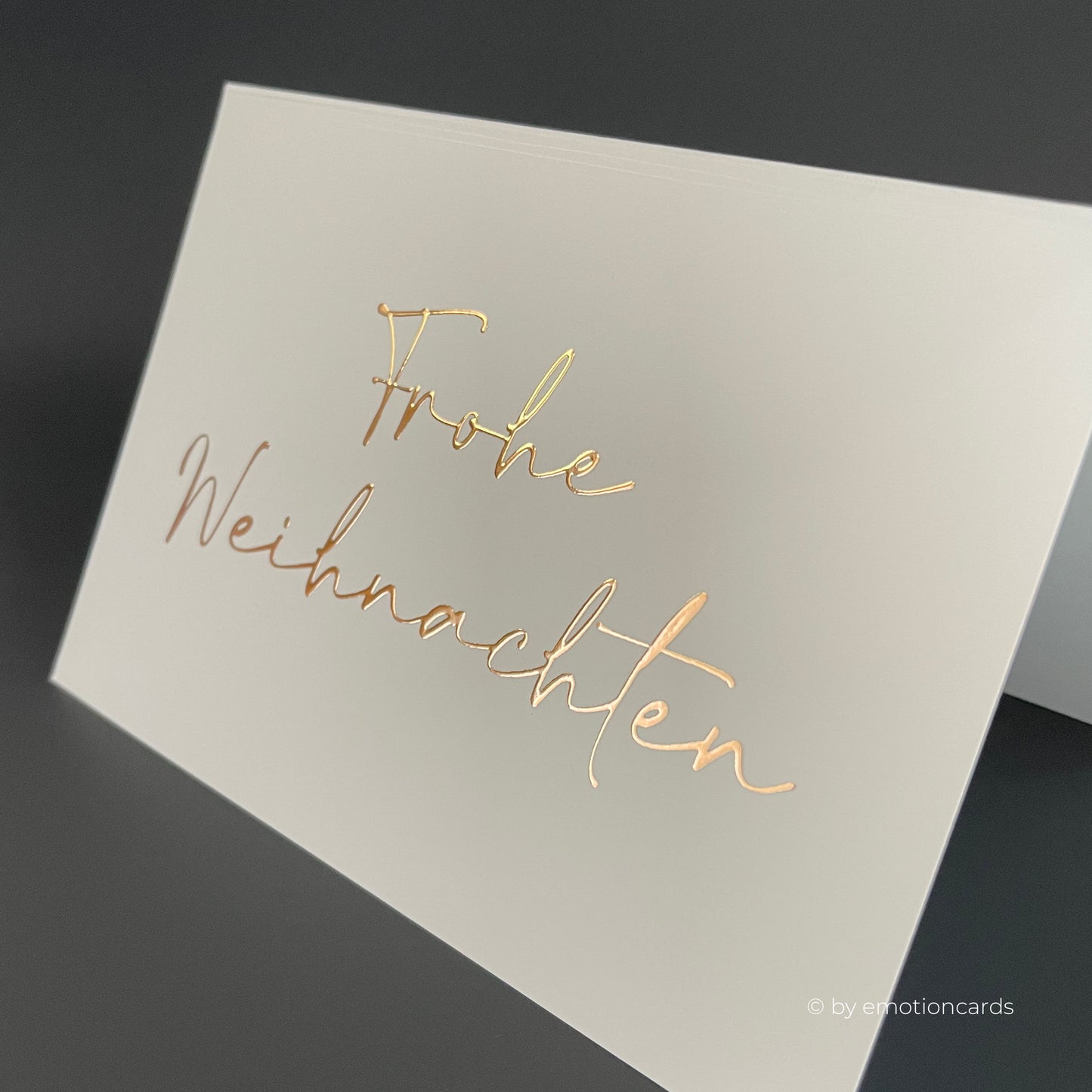 Weihnachtskarte Heißfolie rosé | Frohe Weihnachten modern