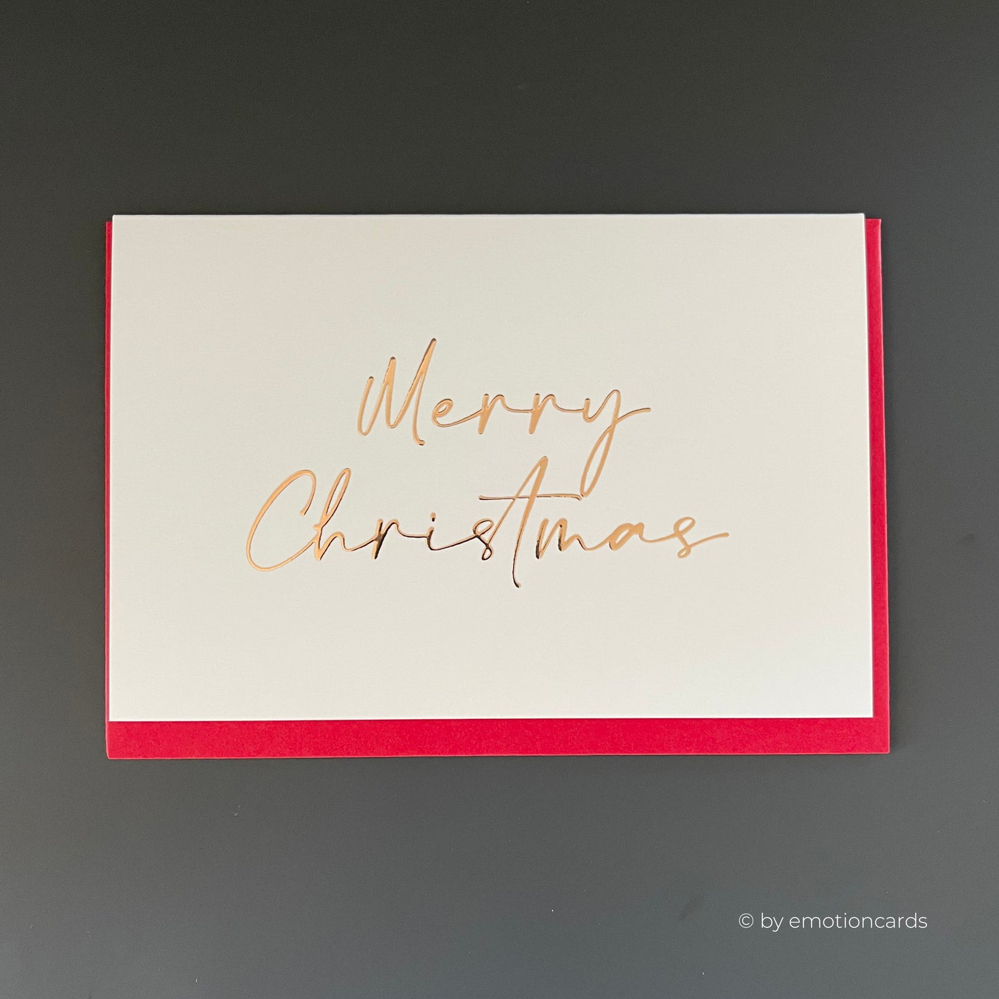 Weihnachtskarte Heißfolie rosé | Merry Christmas modern