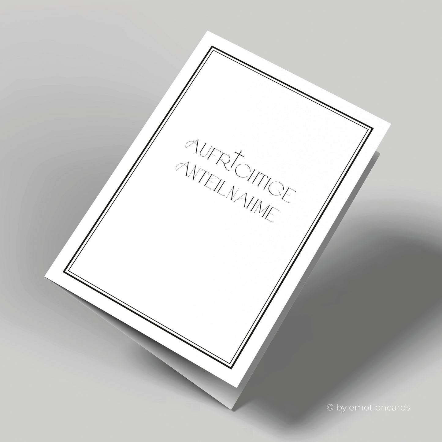 Elegante Trauerkarte (Klappkarte) | Aufrichtige Anteilnahme| mit Rahmen | Premium-Karton | Inkl. Umschlag | Große Karte (115mm x 170mm)