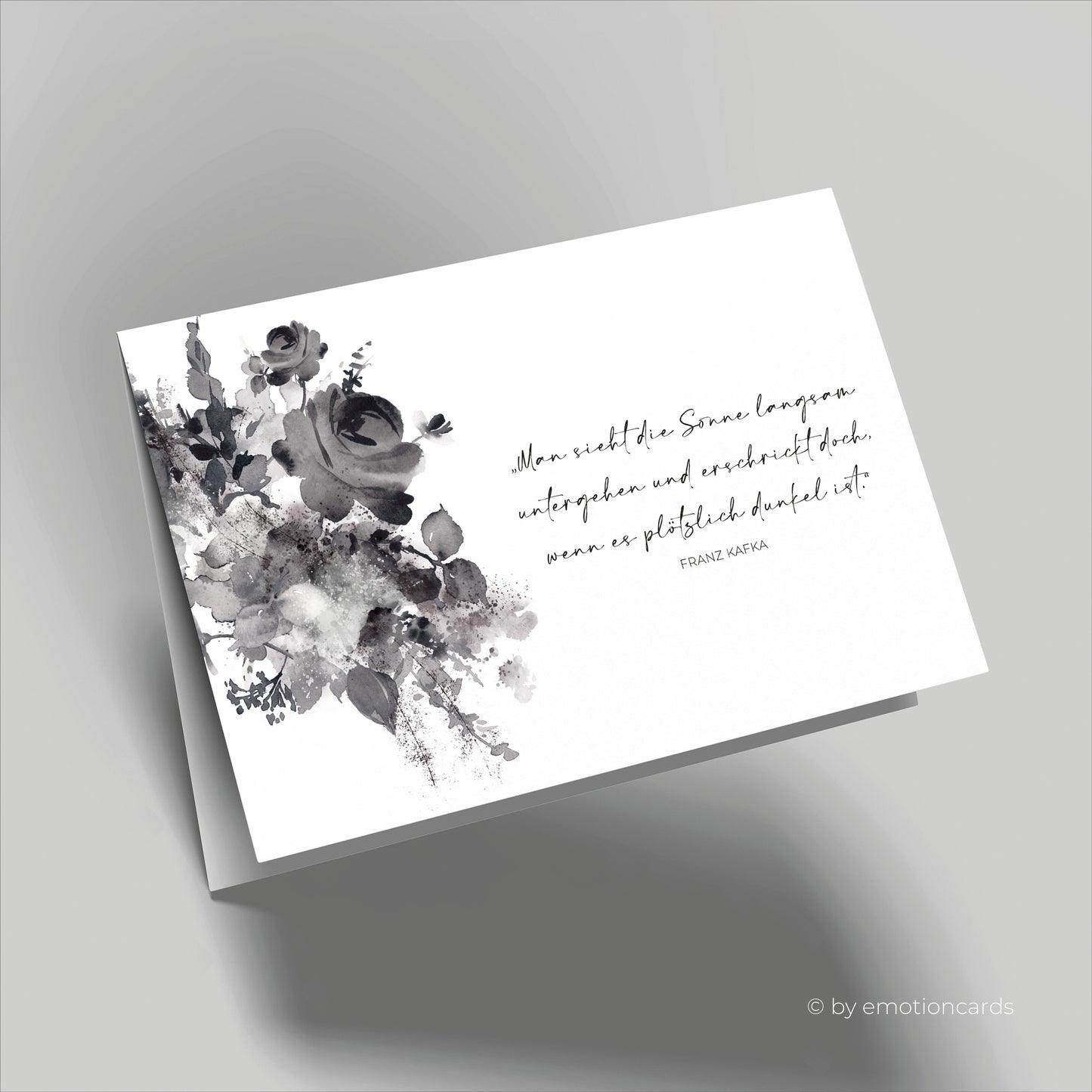 Elegante Trauerkarte (Klappkarte) | Beileidskarte | Premium-Karton | Inkl. Umschlag | Große Karte (170mm x 115mm)