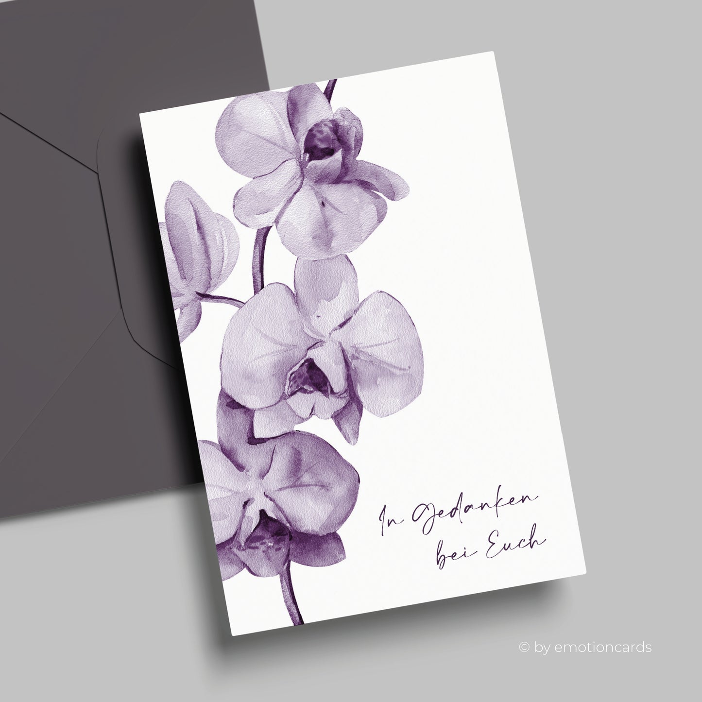 Trauerkarte | In Gedanken bei Euch - Orchidee
