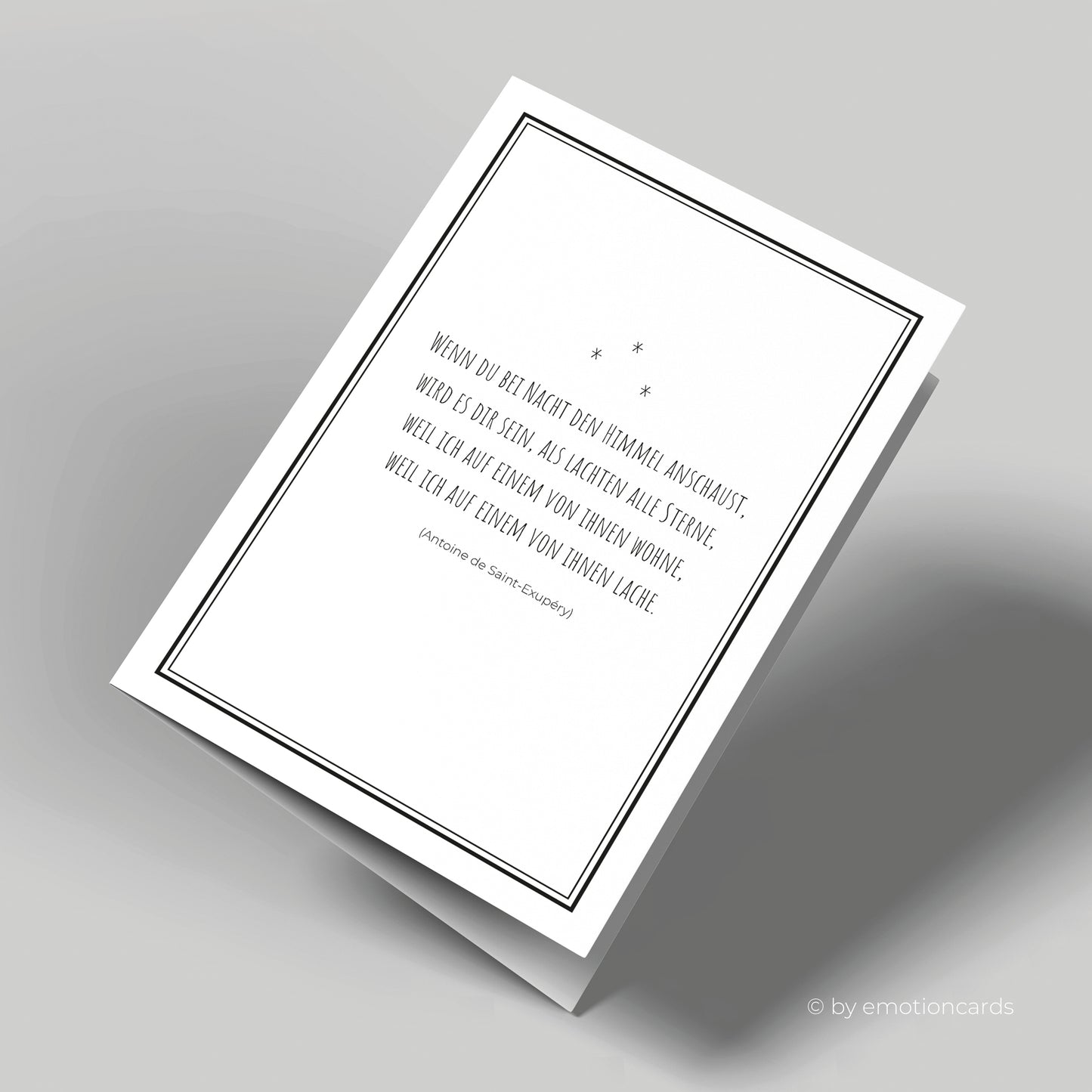 Elegante Trauerkarte (Klappkarte) | Beileidskarte | mit Rahmen | Premium-Karton | Inkl. Umschlag | Große Karte (115mm x 170mm)