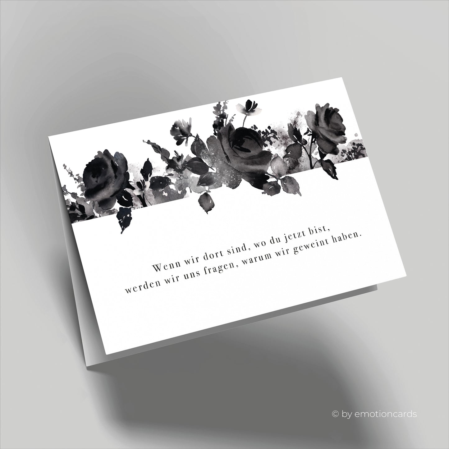 Elegante Trauerkarte (Klappkarte) | Beileidskarte | Premium-Karton | Inkl. Umschlag | Große Karte (170mm x 115mm)