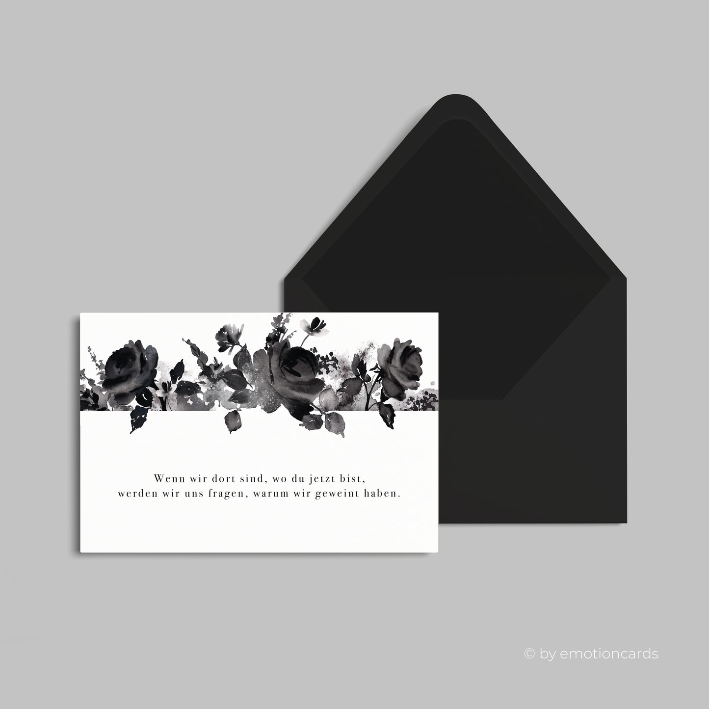 Elegante Trauerkarte (Klappkarte) | Beileidskarte | Premium-Karton | Inkl. Umschlag | Große Karte (170mm x 115mm)