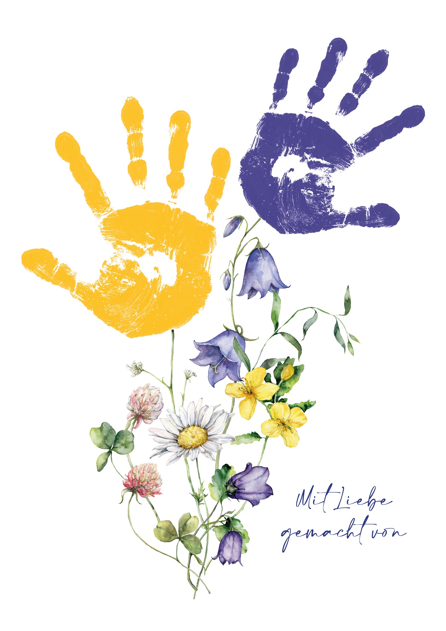 DIY Handabdruck | Wildblumen in gelb & blau