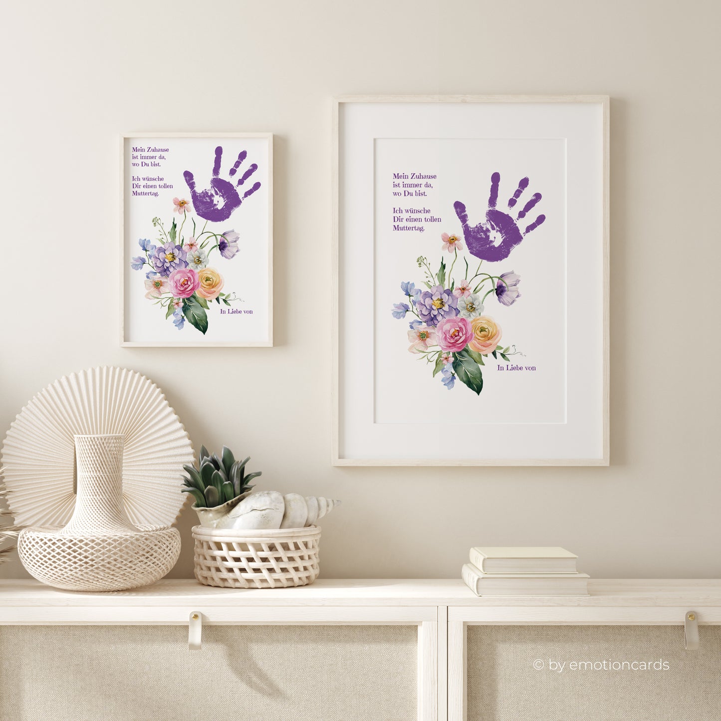DIY Handabdruck zum Muttertag | Sommerbouquet lila