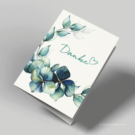 Schöne Dankeskarte | Danke mit Veilchenkranz und Herz