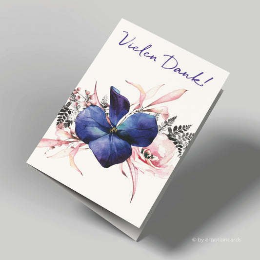Dankeskarte | Blaues Veilchen | Vielen Dank!
