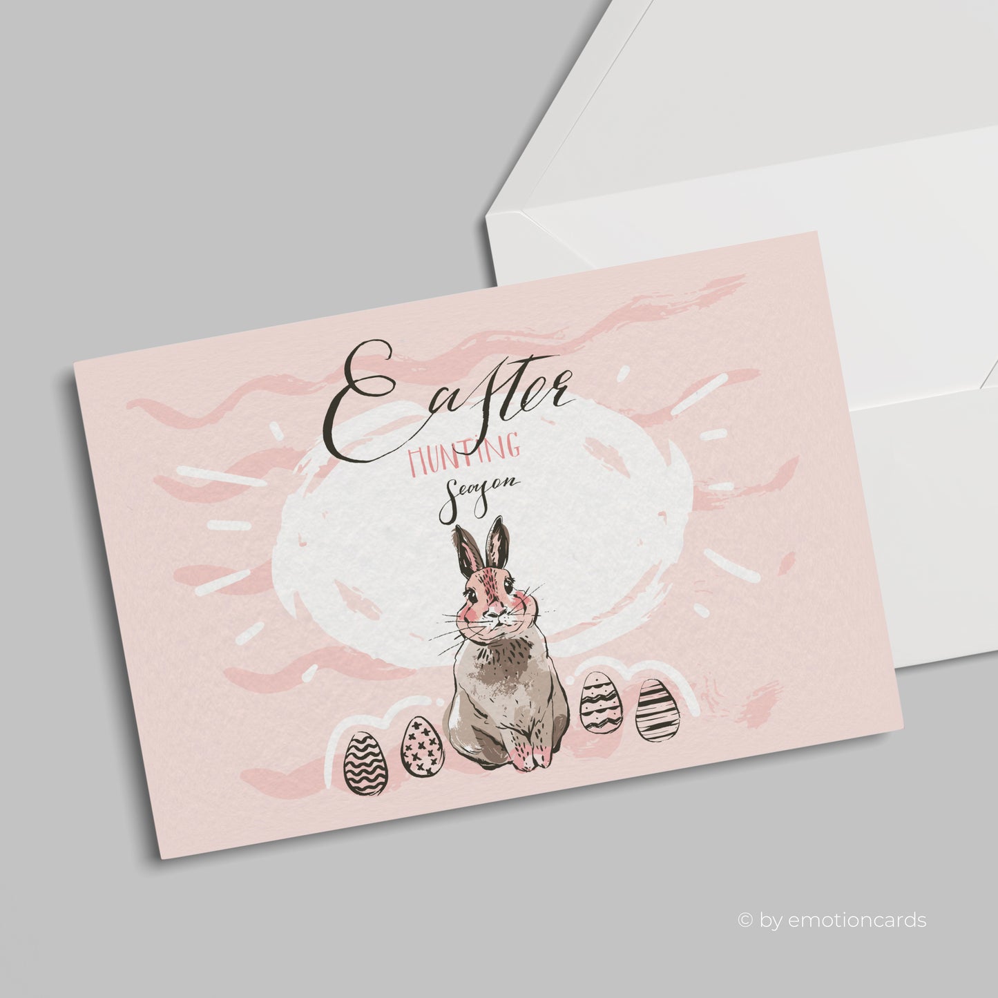 SALE | Moderne Osterkarte (Klappkarte) | Easter hunting season | Premium-Karton | Inkl. Umschlag | Große Karte (115mm x 170mm)