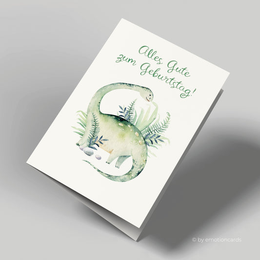 Geburtstagskarte | Alles Gute zum Geburtstag | Niedlicher Brachiosaurus