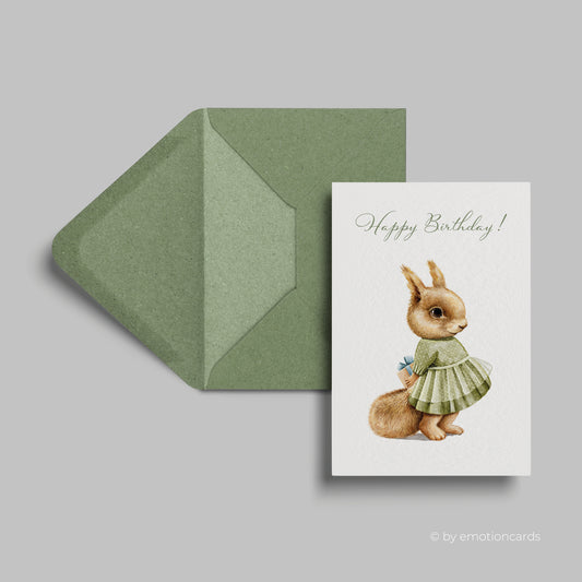Geburtstagskarte | Happy Birthday Squirrel Geschenk Überraschung
