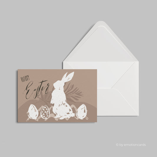 SALE | Moderne Osterkarte (Klappkarte) | Happy Easter | Premium-Karton | Inkl. Umschlag | Große Karte (115mm x 170mm)