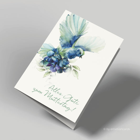 SALE | Muttertagskarte | Veilchen und Taube blau