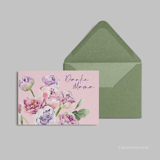 Muttertagskarte | Danke Mama lila, rosa & flieder